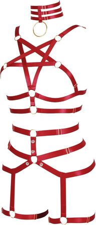 Жіночий корсет-нагрудник PETMHS у стилі панк, повна сітка, стрінги, спідниця-стрінг, набір, Харадзюку, готичний, фестивальний, рейв-стиль (Бордовий)