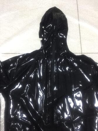Комбінезон Zentai з латексу MCWJ для чоловіків та жінок (Unisex), чорний, розмір XXL