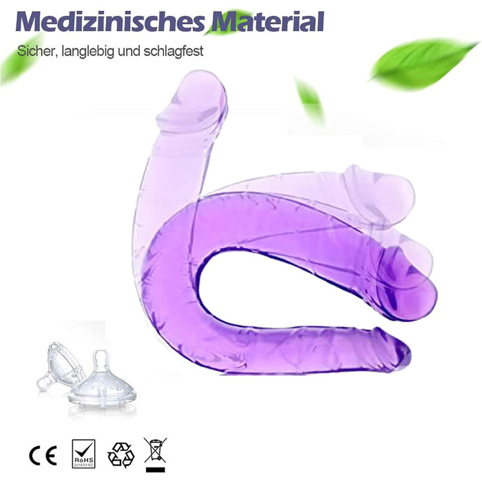 Двосторонній анальний/вагінальний дildo для лесбійок з двома виступами, гнучкий, для мастурбації та сексуальних іграшок