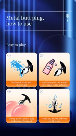 Анальний плагін для жінок з кулькою всередині – металевий батплъг для інтенсивних відчуттів, секс-іграшка для пар та початківців LZYLWC (S+L)