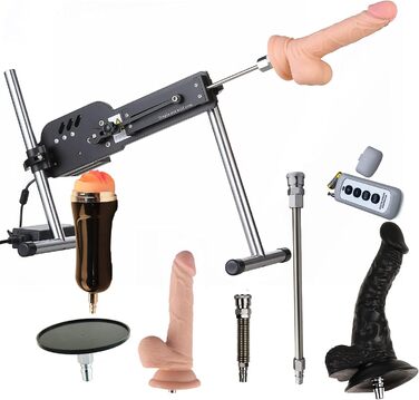 Металева секс-машина Fredorch Big Dildo з VAC-U-Lock, для чоловіків, жінок та пар, тиха робота