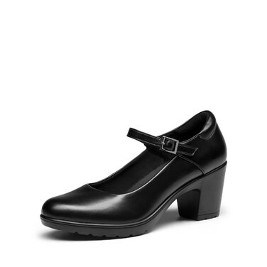 Жіночі туфлі Dream Pairs Mary Jane на низькому стійкому каблуці, чорні, з ремінцем на щиколотці та закритим носком, зручне взуття для роботи та офісу, розмір 40 EU