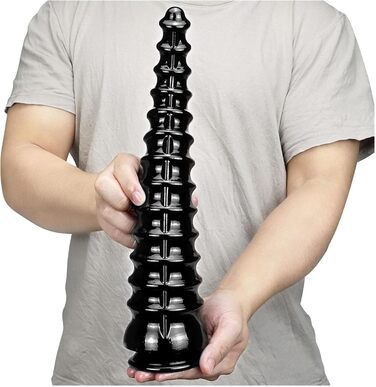 Анальний плагін YXBLV Extra Large 33см з присоскою для масажу G-точки та простати. Іграшка для дорослих, чорний.