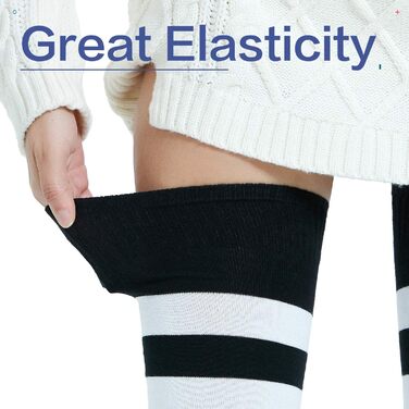 Шкарпетки Kayhoa з бавовни у смужку, до коліна/верхньої частини стегна (M, Чорний/Білий & Фуксія/Білий)