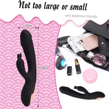 Вібратор силіконовий для G-точки, 10 режимів, нагрів, чорний - для жінок