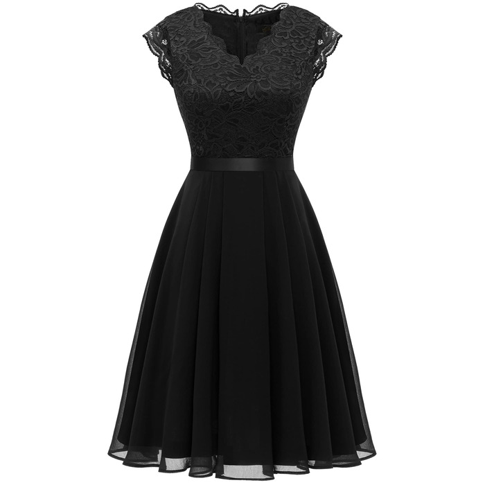 Елегантна коктейльна сукня Dressystar для гостей весілля, довжина до коліна, чорна, розмір XL