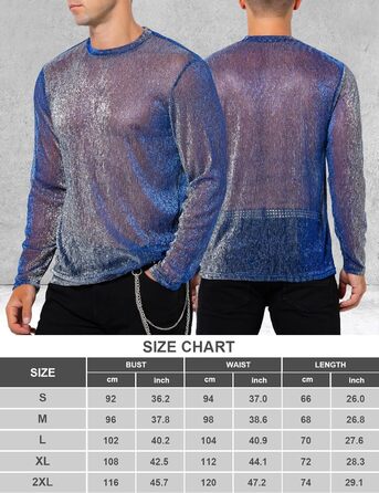 Прозора футболка-сітка Casey Herren з довгим рукавом, мереживна сорочка, мерехтливі сорочки, клубний стиль, A2-блакитний