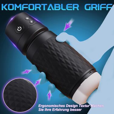 Мастурбатор для чоловіків Eanatoys з 3 режимами всмоктування, 4 вібраторами та реалістичною вагіною. Секс-іграшка з функцією швидкого досягнення оргазму. Чорний колір.