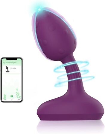 Вібратор-аналізатор JFRong з Bluetooth, пультом дистанційного керування та пультом дистанційного керування. Масажер простати, анальний масажер для чоловіків та жінок. Силіконовий вібратор для анусу, стимулятор G-точки. Колір: фіолетовий