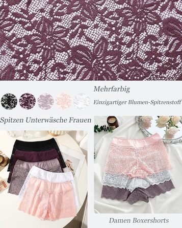 5 пар жіночої білизни: сексуальні панчіхи, трусики з мереживом, боксерки з бавовни, великі розміри S-3XL, чорний/бежевий/пудровий/фіолетовий/білий