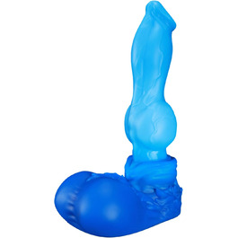 Анальний дildo Nothosaur з платинового силікону, 24 см, з присоскою, синій, XL - для чоловіків та жінок