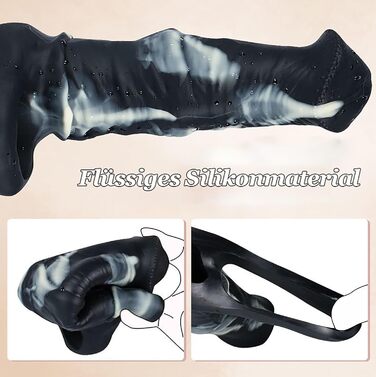 Реалістичний дилда у вигляді коня з мошонкою та венами, силіконовий пеніс-чохол для чоловіків, чорний, L