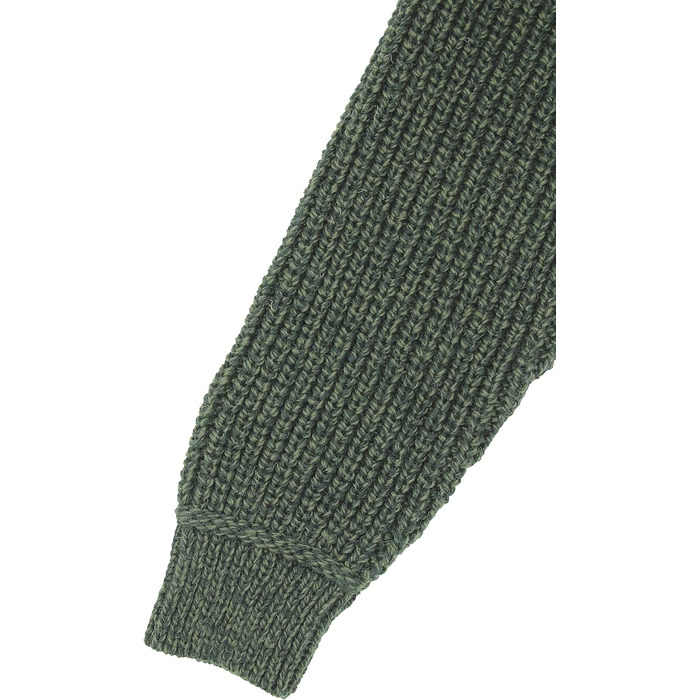 Чоловічий в'язаний кардиган Aran Crafts з 100% мериносової вовни, рифлений, колір армійський зелений, розмір S