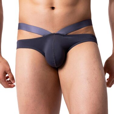 Сліп YUFEIDA для чоловіків: сексуальний дизайн, дихаючий матеріал, низька посадка, спортивний, для занять спортом та фітнесом, XXL (темний сірий)