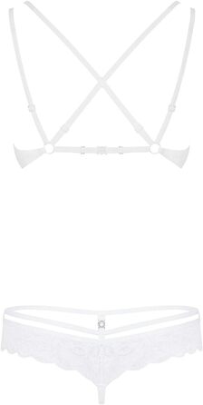 Комплект жіночої білизни Obsessive: бюстгальтер та труси (S-M, білий)