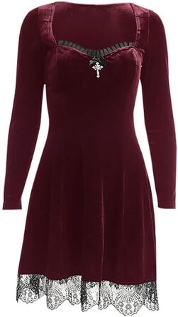 Чорне вечірнє плаття міді з вирізами та готичним дизайном, довгі рукави, сукня з гофре, розмір XL