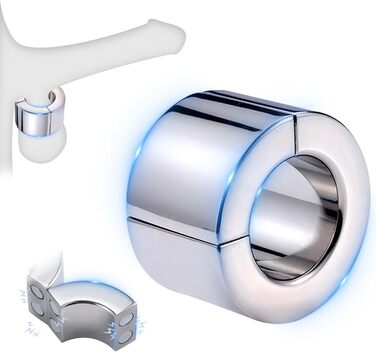 Сталевий кільце для статевих органів з магнітом, розширювач мошонки, тренажер для пеніса, кільця для мошонки, пристрої для пеніса, сексуальні іграшки для чоловіків, діаметр: 40 мм