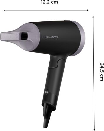 Фен для волосся Rowenta Express Style CV1801, 1900 Вт, з концентратором та режимом холодного повітря, чорний/фіолетовий