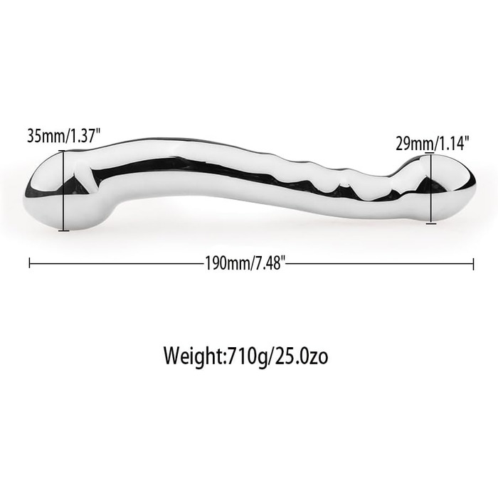 Анальний плаг з нержавіючої сталі GUYOS Doppelkopf для стимуляції G-точки та простати, 710г