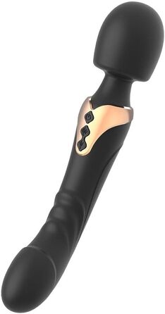 Вібратор Doppelkopf для жінок з функцією імпульсу, 10 режимів вібрації, силікон, G-точка, тихий та потужний масажер, секс-іграшка для жінок та пар, чорний