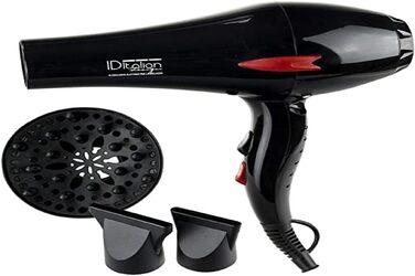 Професійний фен для волосся ID Italian Design GTI 2600 Force Plus, AC-мотор 2200 Вт, 2 швидкості та температури, режим холодного повітря, Рожевий