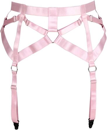 Жіночий пояс-петля з 4 кліпсами, пояс-стрінг, шкарпетки в стилі Харадзюку, універсальний розмір, рожевий