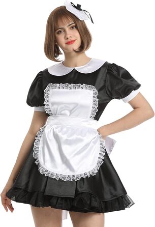 Сукня горничної Sissy French Maid чорного кольору з атласною стрічкою, чорний колір
