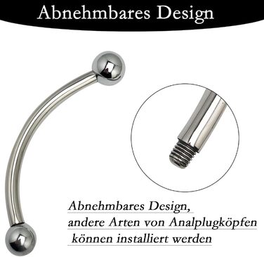 Анальний дildo з металу Doppelkopf з двома кульками, стимулятор G-точки, нержавіюча сталь