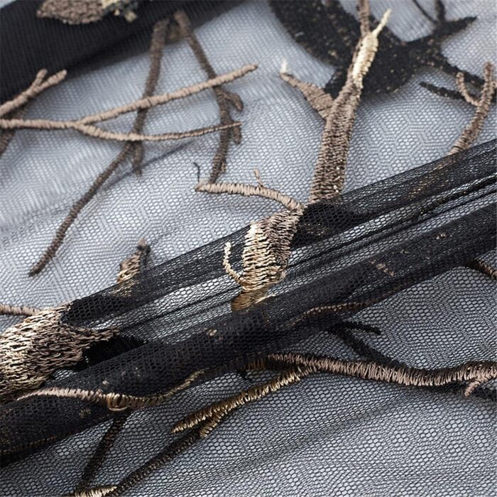 Чоловіча сорочка Deepsko з вишивкою, прозора нижня частина, літня сітка, сексуальний короткий рукав, чорний, XL