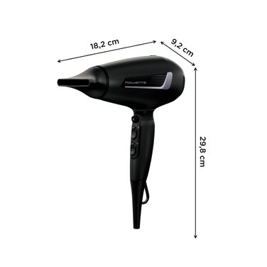 Фен для волосся Rowenta x Karl Lagerfeld K/Pro Stylist CV888L з іонізацією, професійний стайлінг, чорний/сріблястий