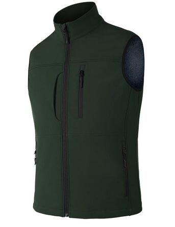 Чоловічий легкий жилет Softshell з флісовим підкладом, спортивний жилет-бодівормер для бігу, походів та роботи, колір зелений (3XL)