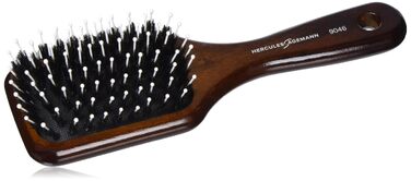 Масажна щітка для волосся HERCULES SÄGEMANN Paddle Brush, дерев'яна, з натуральною щетиною кабана та нейлоновими штифтами, коричнева
