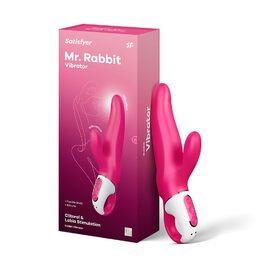 Вібратор Satisfyer Mr. Rabbit для стимуляції точки G та клітора, 12 режимів вібрації, водонепроникний (IPX7), зарядний