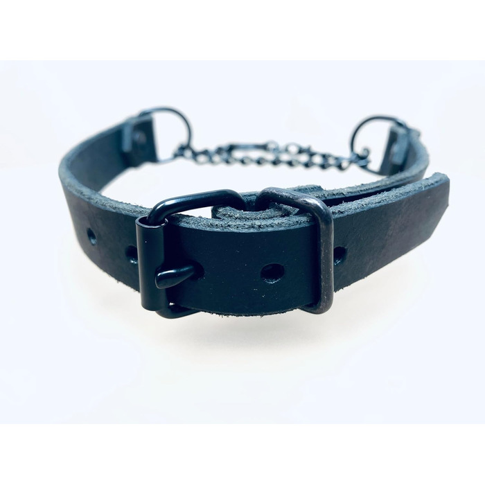 Шкіряне намисто з ланцюгом, готичне намисто з ланцюгом, намисто BDSM (M 38-44 см)