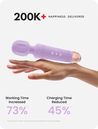JOYANY Масажер для тіла – 3 години роботи від акумулятора, тихий та потужний мотор, водонепроникний, функція пам'яті, 20 режимів вібрації, 8 швидкостей – набір силіконових вібруючих масажерів для розслаблення м'язів (фіолетовий)