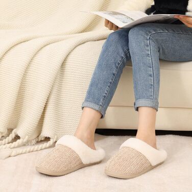 Жіночі зимові капці Evshine з плюшу та ефектом пам'яті Memory Foam, колір хакі, розмір 38/39 EU