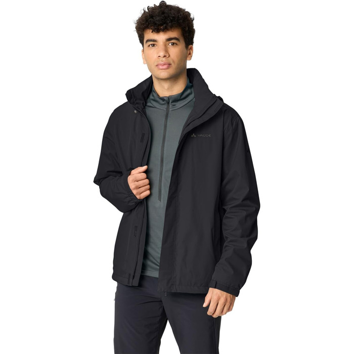 Чоловіча вітро- та водонепроникна куртка VAUDE Escape Light Jacket, дихаюча легка дощовик (4XL, black/deer brown)