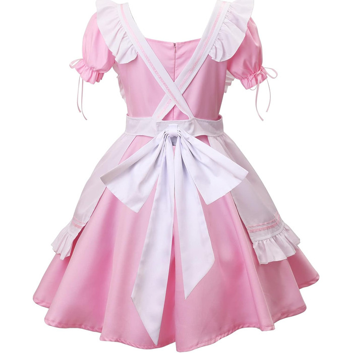 Костюм горничної MaxToonrain: Французьке плаття в стилі аніме Лоліта, костюм для жінок та дівчат, розмір XL, колір B-rosa