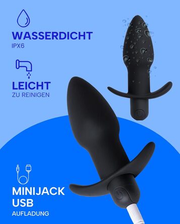 Анальний вібратор MySecretCase Analplug з пультом дистанційного керування, 10 режимів вібрації, USB-зарядка, для чоловіків та жінок