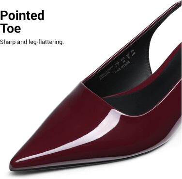 Жіночі туфлі-човники Dream Pairs на низьких підборах (Kitten Heels) з відкритою п'ятою (Slingback), бордові, розмір 37 EU