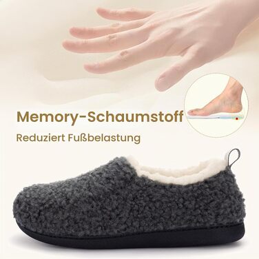 Жіночі домашні капці RockDove Nomad з ефектом пам'яті (Memory Foam), розмір 39/40 EU, темно-сірі
