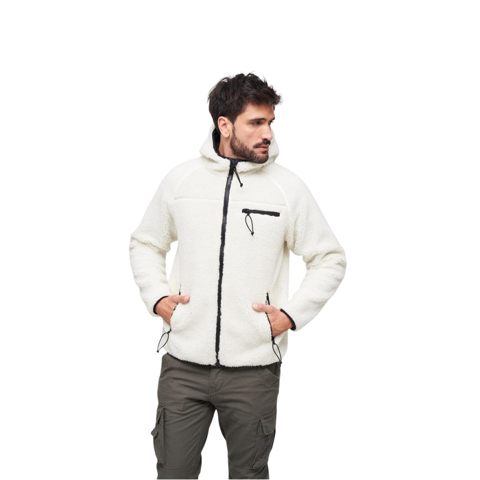 Чоловіча робоча куртка Brandit Teddyfleece Worker Jacket, біла, розмір XXL