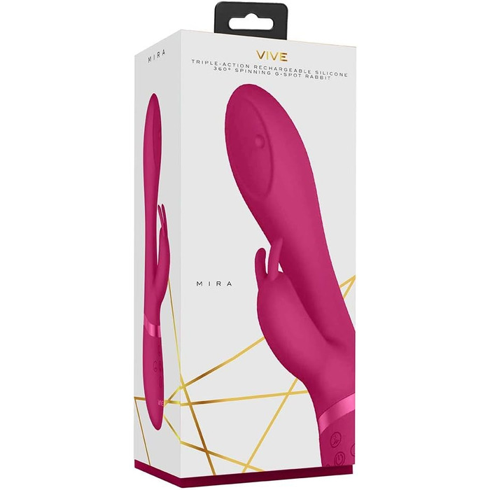 Силіконовий масажер для тіла MIRA Rabbit Point G Rose