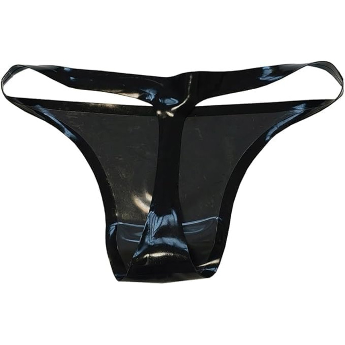 Чоловічі труси G-string з латексу GREEFEI, чорні, ручної роботи, Tanga, XL