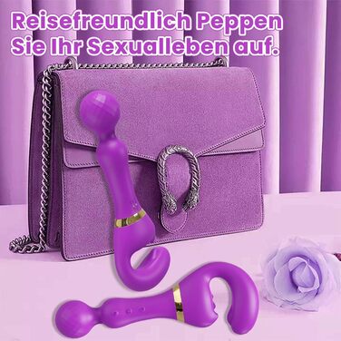 Вібратор дилда LYAMais G-Punkt з двома головками, 10 режимів вібрації, силікон, для жінок, парні ігри, стимулятор клітора, фіолетовий