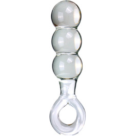 Скляний дилдо ZDJBFA 50 мм, 3 перлини: анальні кульки, масаж простати, стимуляція G-точки, для жінок