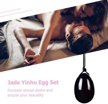 Набір для вагінального масажу з нефриту Yoni Egg - 40x25 мм, зелений