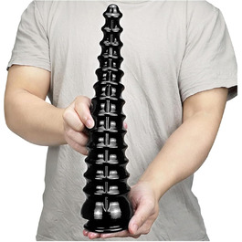 Анальний плагін YXBLV Extra Large 33см з присоскою для масажу G-точки та простати. Іграшка для дорослих, чорний.