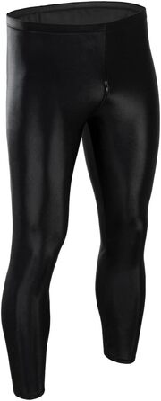 Чоловічі лосини ML-Sport24 з ефектом мокрого блиску, чорні, з блискавкою на кроці, еластичні, 80% поліамід, 20% еластан