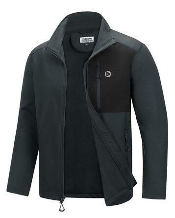 Чоловіча спортивна флісова куртка Outdoor Ventures, легка кофта з 5 кишенями (Темно-сірий/чорний, розмір M)
